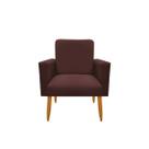 Poltrona Decorativa Malibu Sala Quarto Escritório Suede Marrom Claro Poltrona Decorativa Malibu Sala Quarto Escritório Suede Marrom Claro
