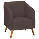 Poltrona Decorativa Master com Pés Madeira Suede Marrom