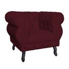 Poltrona Decorativa Maya Pés Luis XV Suede Bordô - DS Estofados