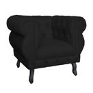Poltrona Decorativa Maya Pés Luis XV Suede Preto - DS Estofados Poltrona Decorativa Maya Pés Luis XV Suede Preto - DS Estofados