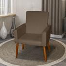 Poltrona Decorativa Mel Material Sintético Marrom Dal Poz Estofados