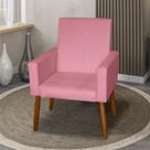 Poltrona Decorativa Mel Suede Rosa Dal Poz Estofados
