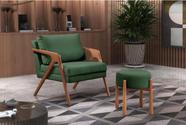 Poltrona Decorativa Mona Luxo Madeira Maciça Veludo Verde