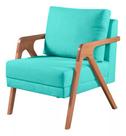 Poltrona Decorativa Mona Suede Azul Turquesa - Kimi Décor Poltrona Decorativa Mona Suede Azul Turquesa - Kimi Décor