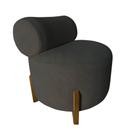 Poltrona Decorativa Mônaco Couro Marrom