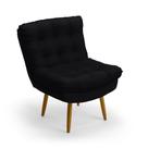 Poltrona Decorativa Nébula N-024 Veludo Preto Aradecor