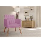 Poltrona Decorativa Nina Capitonê Rosa Vallisa Decor