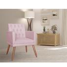 Poltrona Decorativa Nina Capitonê Rosê Vallisa Decor