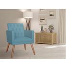 Poltrona Decorativa Nina Capitonê Turquesa Vallisa Decor