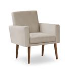 Poltrona Decorativa Nina Linho Bege - Inova Decor Poltrona Decorativa Nina Linho Bege - Inova Decor