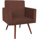 Poltrona Decorativa Nina Pé Palito Suede Marrom Poltrona Decorativa Nina Pé Palito Suede Marrom