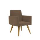 Poltrona Decorativa Nina Pés Palito Suede Capuccino - Hellen Decor Poltrona Decorativa Nina Pés Palito Suede Capuccino - Hellen Decor