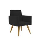 Poltrona Decorativa Nina Pés Palito Suede Preto - Hellen Decor Poltrona Decorativa Nina Pés Palito Suede Preto - Hellen Decor