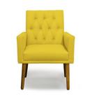 Poltrona Decorativa Nina Retro Suede Amarelo - Casa & Estofados Poltrona Decorativa Nina Retro Suede Amarelo - Casa & Estofados