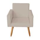 Poltrona Decorativa Nina Suede Bege - Kimi Decor
