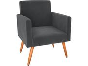 Poltrona Decorativa Nina Suede Cinza