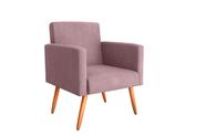 Poltrona Decorativa Nina Suede Rosa