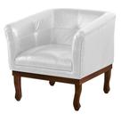Poltrona Decorativa Noah Couro Branco - Gran Belo