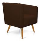 Poltrona Decorativa Omega com Pés Madeira Suede Marrom