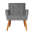 Poltrona Decorativa Onix Suede Cinza - DS Estofados Poltrona Decorativa Onix Suede Cinza - DS Estofados