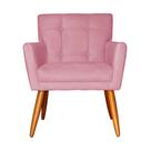 Poltrona Decorativa Onix Suede Rosa - DS Estofados