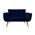 Poltrona decorativa Opala 2 lugares azul marinho pé palito Poltrona decorativa Opala 2 lugares azul marinho pé palito