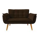 Poltrona decorativa Opala 2 lugares marrom pé palito Poltrona decorativa Opala 2 lugares marrom pé palito