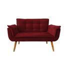 Poltrona decorativa Opala 2 lugares vermelho bordô pé palito
