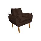 Poltrona Decorativa Opala Amamentação Escritório Sala Recepção Veludo Marrom - Montanaris Decor