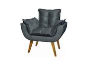 Poltrona Decorativa Opala Cinza Assento De Pillow