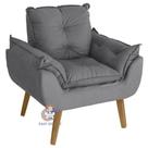 Poltrona Decorativa Opala Cinza Smf Decor D