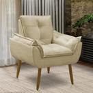 Poltrona decorativa opala confortável para sala quarto recepção suede luxo porto arapongas