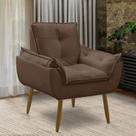 Poltrona decorativa opala confortável para sala quarto recepção suede luxo porto arapongas