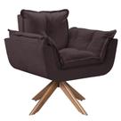 Poltrona Decorativa Opala Giratória Luxuosa Tecido Veludo Gustavo Decor