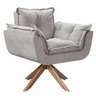 Poltrona Decorativa Opala Giratória Luxuosa Tecido Veludo Gustavo Decor