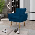 Poltrona Decorativa Opala Lux Sala Recepeção Azul Marinho - Visan Estofados