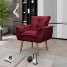 Poltrona Decorativa Opala Lux Sala Recepeção Marsala - Visan Estofados