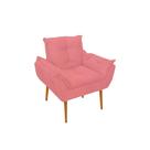 Poltrona Decorativa Opala Para Sala Escritório Quarto Suede Rosa Balaqui Decor