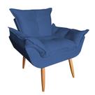 Poltrona Decorativa Opala Plus Suede Azul Marinho - Marcussi Decor