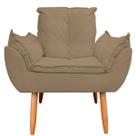 Poltrona Decorativa Opala Sala de Estar Tecido Suede Cappuccino Horizonte Móveis
