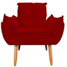 Poltrona Decorativa Opala Sala de Estar Tecido Suede Marsala Horizonte Móveis