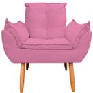 Poltrona Decorativa Opala Sala de Estar Tecido Suede Rosa Horizonte Móveis