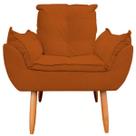 Poltrona Decorativa Opala Sala de Estar Tecido Suede Terracota Horizonte Móveis