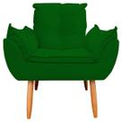 Poltrona Decorativa Opala Sala de Estar Tecido Suede Verde Horizonte Móveis