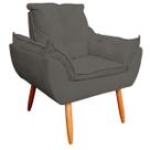 Poltrona Decorativa Opala Sala de Estar Veludo Grafite Kimi Decor