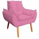 Poltrona Decorativa Opala Sala de Estar Veludo Rosa Cakes Decor