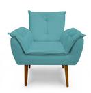 Poltrona Decorativa Opala Suede Azul Turquesa - Casa & Estofados Poltrona Decorativa Opala Suede Azul Turquesa - Casa & Estofados