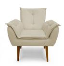 Poltrona Decorativa Opala Suede Bege - Casa & Estofados