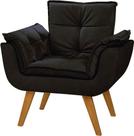 Poltrona Decorativa Opala Suede Preto - Dora Bela