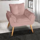 Poltrona Decorativa Opala Suede Rose